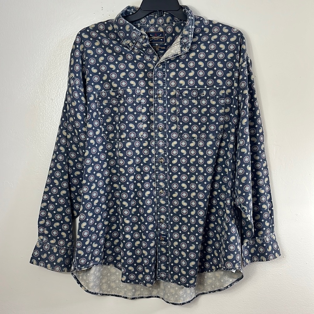 The arrow company shirt blue/red printed long sleeve men’s size XXL